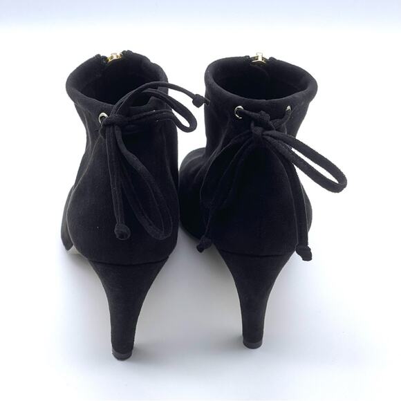 Bella Vita Black Peep Toe Bootie Nicky II Faux Suede Zip Front - 10 Medium - Picture 5 of 10